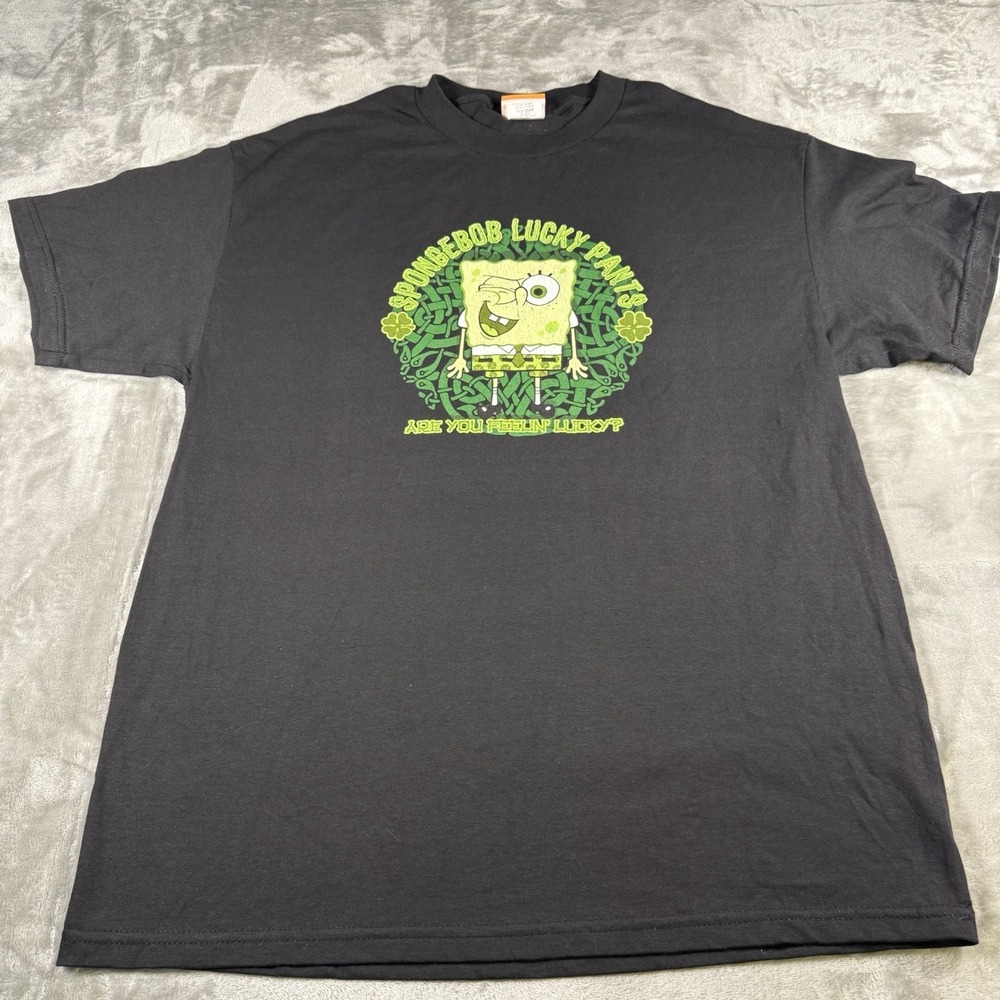 Nickelodeon SpongeBob Square Pants Men's T-shirt Size Large Lucky Pants Irish